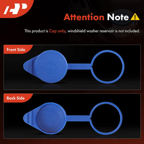 Front and back view of Windshield Washer Fluid Cap Wiper Reservoir Tank Cap Fits Ford Focus 2012 2018 Transit Connect 2014 2022 Transit 150 250 350 350 HD E Transit Direct Replacement With Durable Seal And No Fuss Install, shown in blue.