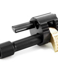 Tub Drain Removal Extractor Tool For Three Eighths Inch Ratchet, black and gold plumbing repair wrench on white background