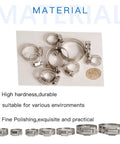 10Pcs 7 Inch Stainless Steel Hose Clamps Set With Worm Gear Adjustable 6.8-7.8 Inches Range Heavy Duty Water Pipe and Fuel Line Clips