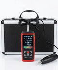 Handheld Digital Vibration Meter 3 In 1 Tester For Motors And Bearings Pro Grade Vibrometer Measuring Acceleration Velocity And Displacement Real Time Waveforms On A HD TFT Screen For Quick Diagnostics, red handheld unit with probe and case
