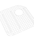 Allia Wire Sink Grid For 6337 And 6339 Stainless Steel With Plastic Feet, white vinyl-coated, shows overhead view of grid design.