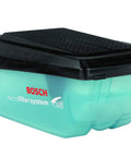 Close-up of Bosch microfilter system for dust control with black lid, designed for use with 5 Inch Palm Random Orbit Sander Polisher.