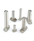 Nickel Plated Steel Hammer Head T Bolts M5 To M10 for 20 30 40 45 aluminum profile connectors, multiple sizes