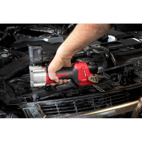 Top Grade 2550-22 M12 Cordless Rivet Gun Kit Perfect For Milwaukee Tools Pulls Stainless And Aluminum Up To 3/16 Inch With Quick Charge And Red Black Finish used on car front panel