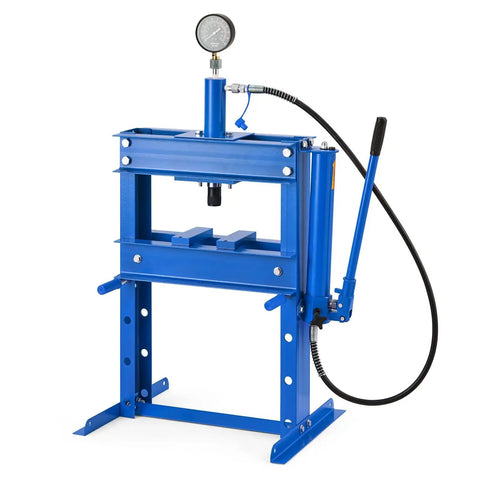 10 Ton Hydraulic Press With Heavy Duty H Frame, Adjustable Worktable And Steel Plate Kit for metal work