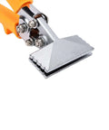Close-up of Sheet Metal Hand Seamer 3 Inch with CRV Steel Straight Jaw and TPR Ergonomic Handle, tool for metal seaming and flattening