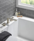 Xander Roman Tub Trim in Brushed Nickel for 3-hole 8-16 inch installations with temperature and volume control handles, trim kit only
