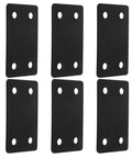 Heavy Duty Stainless Steel Mending Plates Set of 15 for Wood Furniture Cabinets and Metal Joints, shown in black finish with holes.