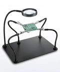 Versatile Soldering Station With 5X Magnifying Glass, Magnetic Helping Hand And 4 Flexible Arms For Soldering, Assembly, And PCB Repair