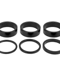Six Piece Aluminum Bike Headset Spacer Set With 2mm 3mm 5mm And 10mm Heights For Twenty Eight Point Six Millimeter Forks One And One Eighth Inch Stems Black