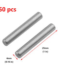 304 Stainless Steel Dowel Pins Cylindrical Locating Pins 4mm By 25mm Set Of 50 for precise alignment, rust resistant, durable