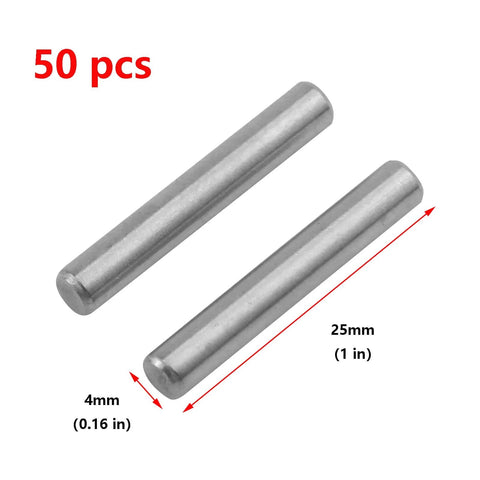 304 Stainless Steel Dowel Pins Cylindrical Locating Pins 4mm By 25mm Set Of 50 for precise alignment, rust resistant, durable