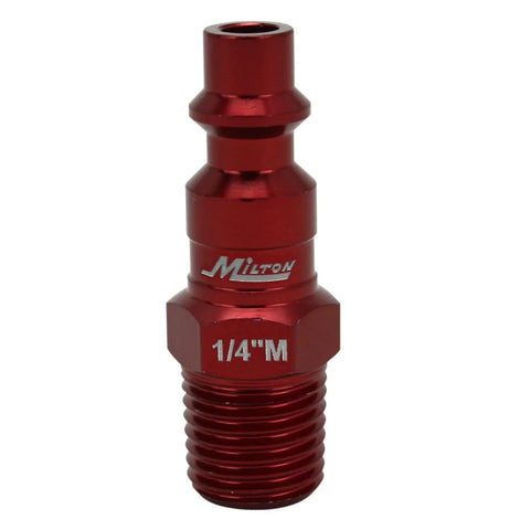ColorFit M-Style Red 1/4 Inch NPT Coupler And Plug Kit 3-Piece Set For Worksite-Ready Industrial Air Lines Scratch-Resistant Steel