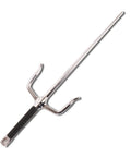 Six Piece Ninja Toy Sword Set For Kids with Safe Plastic Blades featuring a silver sai with black handle, part of the cosplay kit.