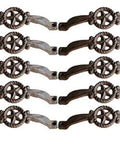 Set Of 10 Cast Iron Drawer Pulls In Dark Rustic Brown Finish With Black Three Quarter Inch Mounting Screws Included