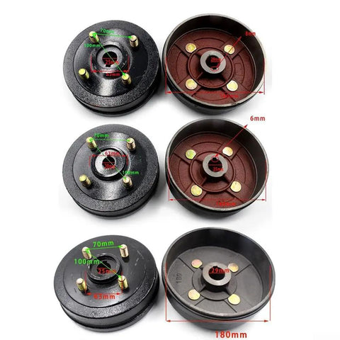 Beefed Up Electric Tricycle Brake Hub With Cast Steel Drum Pads For E Bike Replacement 160 Or 180mm Rear Fixed Disc Wear Resistant Construction And Integral Pressing Tech 205 Bearing for rear trike brake hub