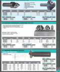 Indexable tooling catalog page showing various countersink and chamfer tools, with specifications and replacement parts.