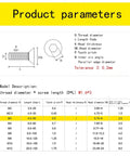 Product parameters for Snap Up These Heavy Duty M3 X 15Mm Flat Head Socket Bolts Crafted From Rock Solid 304 Stainless Steel.