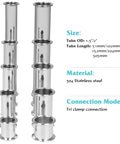 Front view: JMCOLMT tri-clamp stainless steel spool tubes, 2 in OD, 6 in long.