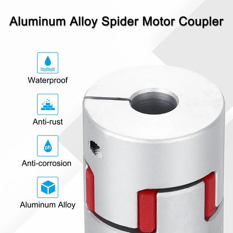 Aluminum Shaft Coupler 6mm To 8mm Flexible Spider Coupling 30mm Length 25mm Diameter Joint Shaft Connector, aluminum alloy