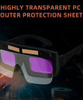 Rugged No Nonsense Laser Safety Glasses Equipped With Auto Darkening Lens Tech with transparent protection sheet.