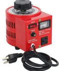 Auto Voltage Transformer 110V Input to 0 to 130V AC Variable Voltage Converter 500W with voltmeter, power cord, red casing