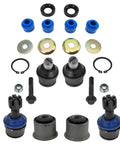 Front Suspension Kit With Axle Pivot Bushing Set And Radius Arm Bushing Kit Includes Front Lower Ball Joints And Front Upper Ball Joints For 2005 2006 Ford E 150 Club Wagon Ready To Roll. 8-piece kit shown