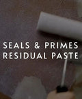 Clear Water Based Primer Sealer For Drywall And Wallpaper, Low VOC 5 Gallon Kit being applied to wall surface with roller