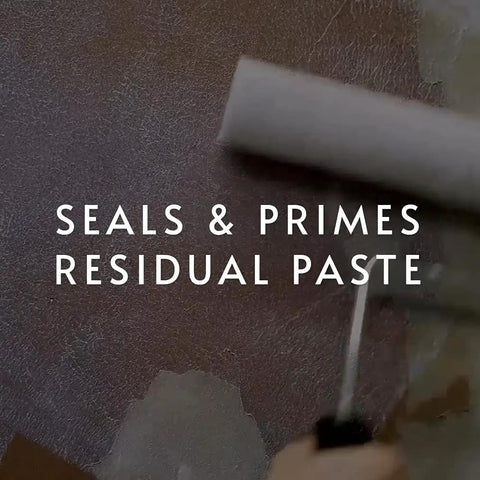 Clear Water Based Primer Sealer For Drywall And Wallpaper, Low VOC 5 Gallon Kit being applied to wall surface with roller