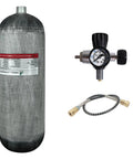 4500 Psi 9L Carbon Fiber Scuba Tank With High Pressure Gauge Valve For PCP Air Rifles And PCP Games Station C CE EN Certified
