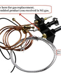 Pilot assembly for NG/LPG fireplaces with copper tubing and 750mV thermopile (front view)