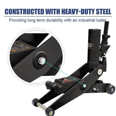 Heavy Duty Dual Mode Hydraulic Floor Jack Featuring Scissor And Post Lifts For Up To Five Ton Auto Maintenance Garage Workshop Jobs Built Tough As Nails And Shop Grade