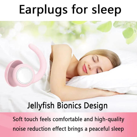 Ultra Comfy Noise Canceling Ear Plugs For Sleep And Travel Reusable Silicone Ear Plugs with Soft Pink Jellyfish Design