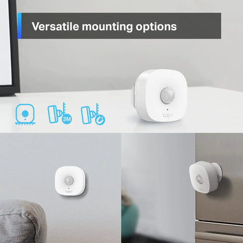 Must Have Tapo Motion Sensor With Long Battery Life And Real Time Alerts Requires Tapo Hub H100 shown with versatile mounting options