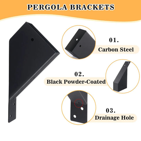 Four Pack Pergola Brackets 45 Degree Heavy Duty Angle Brackets For Reinforcing Gazebos Fits Two By Four Lumber With Drainage Holes Makes Building A Solid Sturdy Pergola A Breeze
