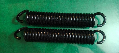 Pro Grade Heavy Duty Extension Springs Eleven Inch Hook To Hook By 1.94 Inch Outside Diameter 0.331 Chrome Silicone Steel Built Tough For Garage Doors And Workshop Builds on a green background.