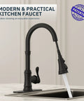 Solid Brass Kitchen Faucet With Pull Down Sprayer High Arc Single Handle Farmhouse Sink Faucet 3 Spray Modes installed