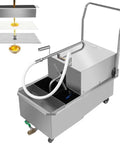 Pro Chef Grade Industrial Deep Fryer Oil Filter Cart With 55 Gallon Stainless Steel Mobile Tank for commercial kitchen oil filtration.