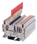 No Fuss Push In Din Rail Terminal Block Screwless 2.5mm PT Type With Cover End Stop Jumper 50 Pack for Copper Wiring