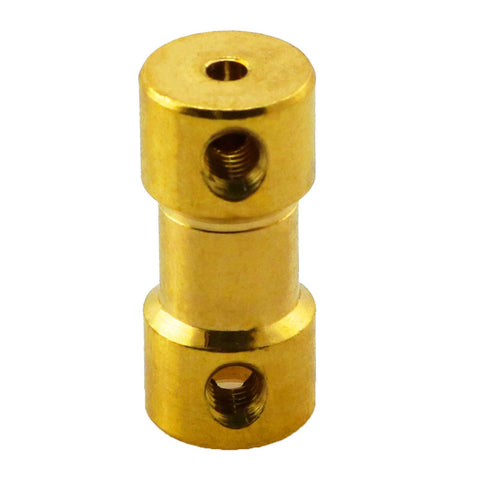 4 Pack 2Mm To 3Mm Brass Flexible Shaft Coupler With Screws For RC Airplanes And Boats, close-up of brass coupling piece