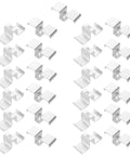 Heavy Duty Galvanized Saddle Clips For Steel Grating, white carbon steel clips arranged in rows for industrial walkway safety.