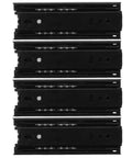 Soft Close Telescopic Drawer Slides Heavy Duty Full Extension Side Mount Rails For Kitchen Cabinets Wardrobe Office Dresser Drawers Quiet Bearing Runners 4 Pack in black, side view