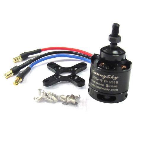X2212 10 1250KV Brushless Motor with connectors and mounting hardware for quadcopters like F450 F550 multicopters