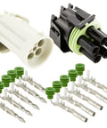 Rock Solid 5 Pin Weather Pack 20 Amp Wiring Kit With Male Female Terminals Seals And Quick Disconnect Splice Housing For Hot Rods And Rigs, connectors