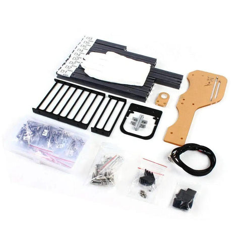 Components of Beefy Open Air PC Frame Test Bench For ATX MATX ITX Builds, Aluminum DIY Chassis For Custom Water Cooling shown unassembled