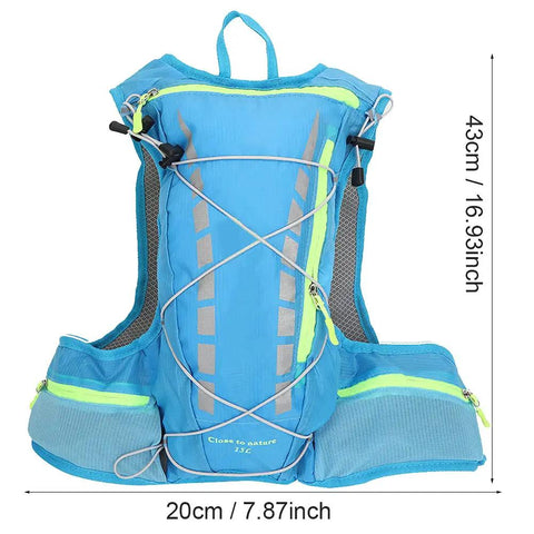 Hydration Pack for Cyclists and Runners, Lightweight 600D Polyester Rucksack With Durable Double-Stitched Seams, 20x20x43 cm front