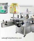 Heavy Duty Automatic Steam Shrink Tunnel For Bottle Sleeve Labeling And Commercial Packaging Units, with jars of dental sticks and candy.