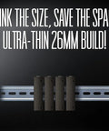 Plug And Play Open SFP Slot DIN Rail Gigabit Ethernet Switch showing 26mm slim build on rail