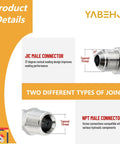 Two 3/8 in JIC 37° male to 3/8 in NPT male hydraulic hose adapters, metal with protective cover, Amazon brand