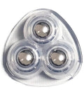 No Sweat Peel And Stick Casters With Whisper Quiet Swivel Rollers, featuring three silent ball bearing rollers for smooth movement.